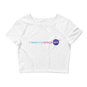 Open image in slideshow, White NASA Crop Top I need my space
